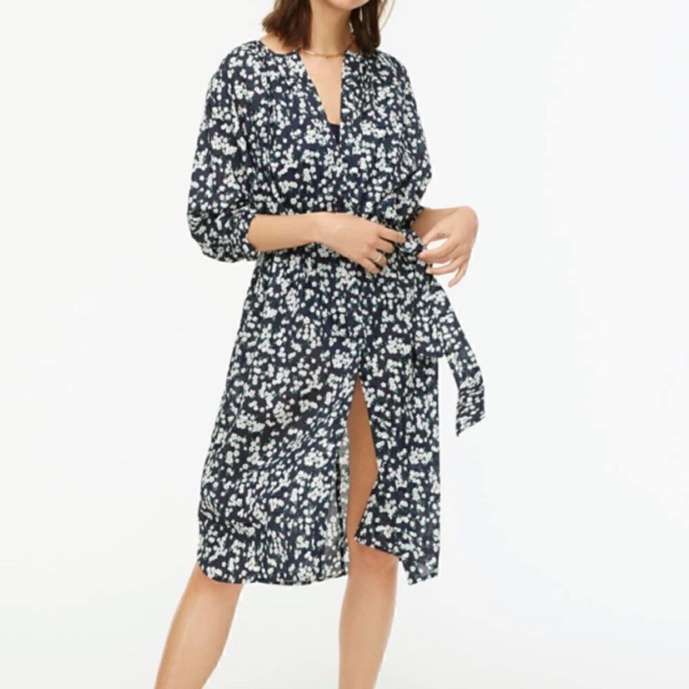 J.Crew Tie-waist tunic dress in little blooms S